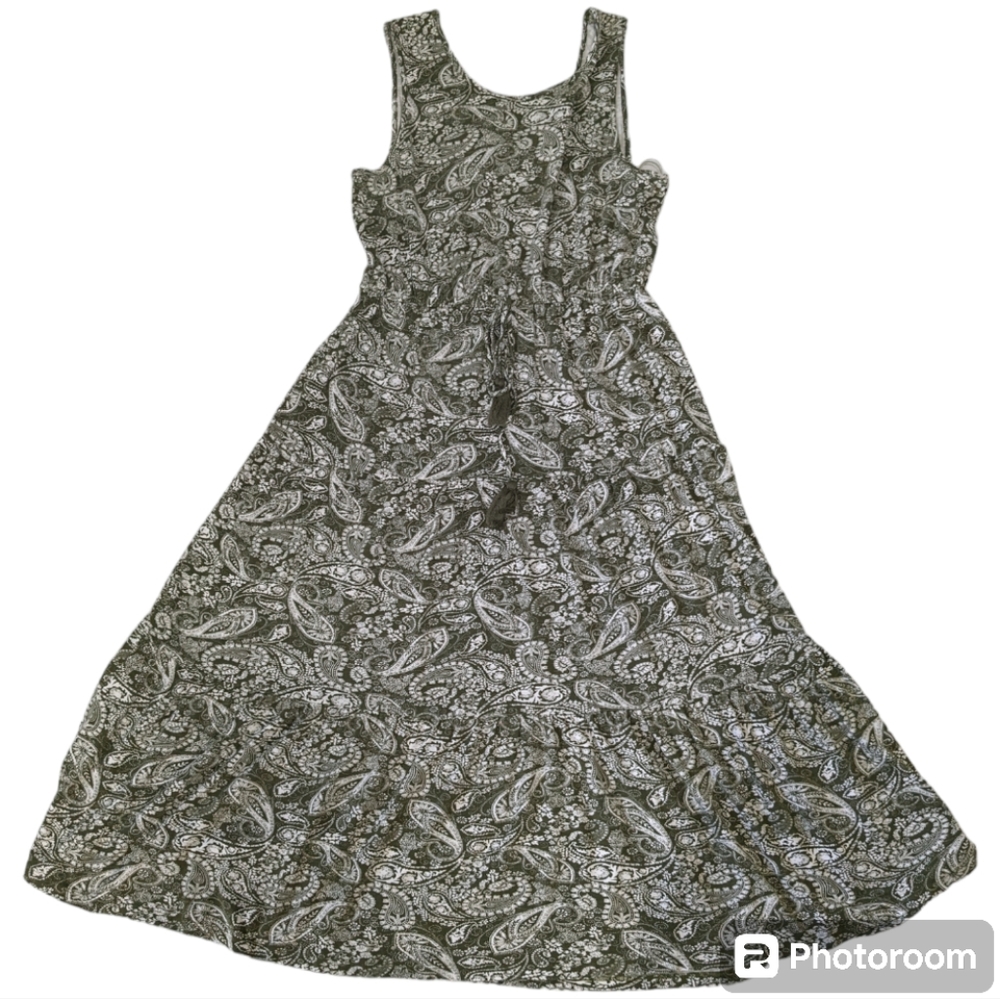 Ivy Women's Green Paisley Maxi Dress Size L